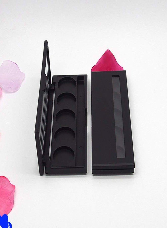Beaupretty Makeup Palettes Makeup Palettes 2Pcs Empty Magnetic Eyeshadow 5 Colors with Mirror Make Up Container Cosmetics Organizer for Travel Women Trip Black Black Eyeshadow Black Eyeshadow - Image 2