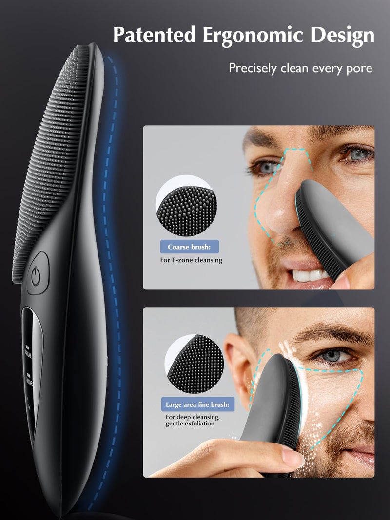 COSLUS Facial Cleansing Brush Silicone Face Scrubber: COSLUS Waterproof Rechargeable Face Wash Brush, 4 Cleansing Modes, Electric Face Exfoliator for Men Women Cleaning, Exfoliating, Massaging - Image 3