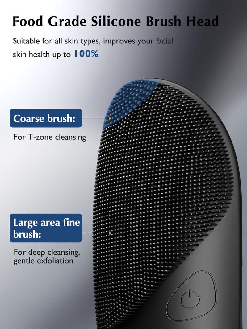 COSLUS Facial Cleansing Brush Silicone Face Scrubber: COSLUS Waterproof Rechargeable Face Wash Brush, 4 Cleansing Modes, Electric Face Exfoliator for Men Women Cleaning, Exfoliating, Massaging - Image 5
