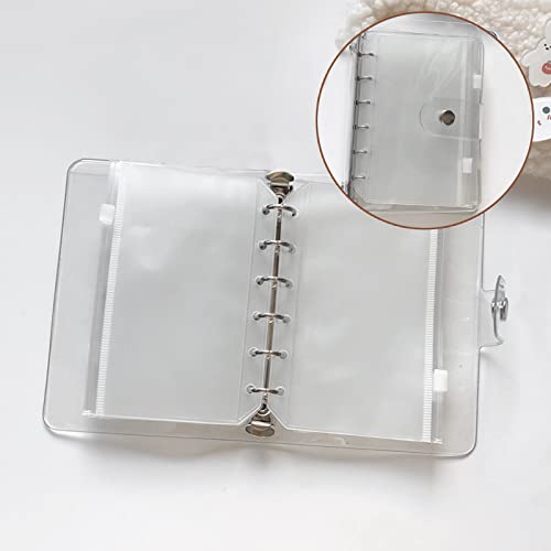 DY.2ten Refillable A7 Notebook Set with Cover - 6 Hole Loose Leaf PVC Binder Cover + 90 sheets (180 Pages) of Lined Paper + 4pcs A7 Zipper Binder Pockets + Ruler,for 6 Ring Binder Journal Notebook - Image 5