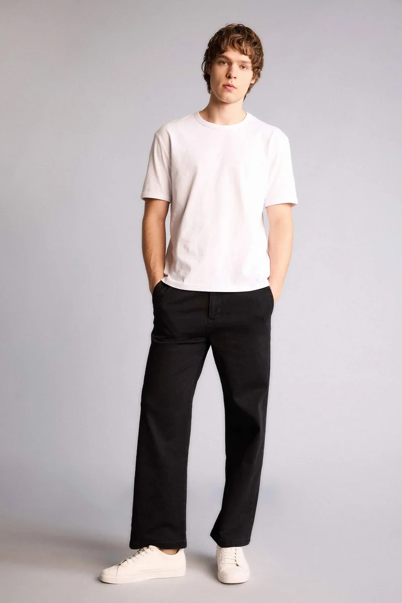 DeFacto Soft Textured Wide Leg Jeans