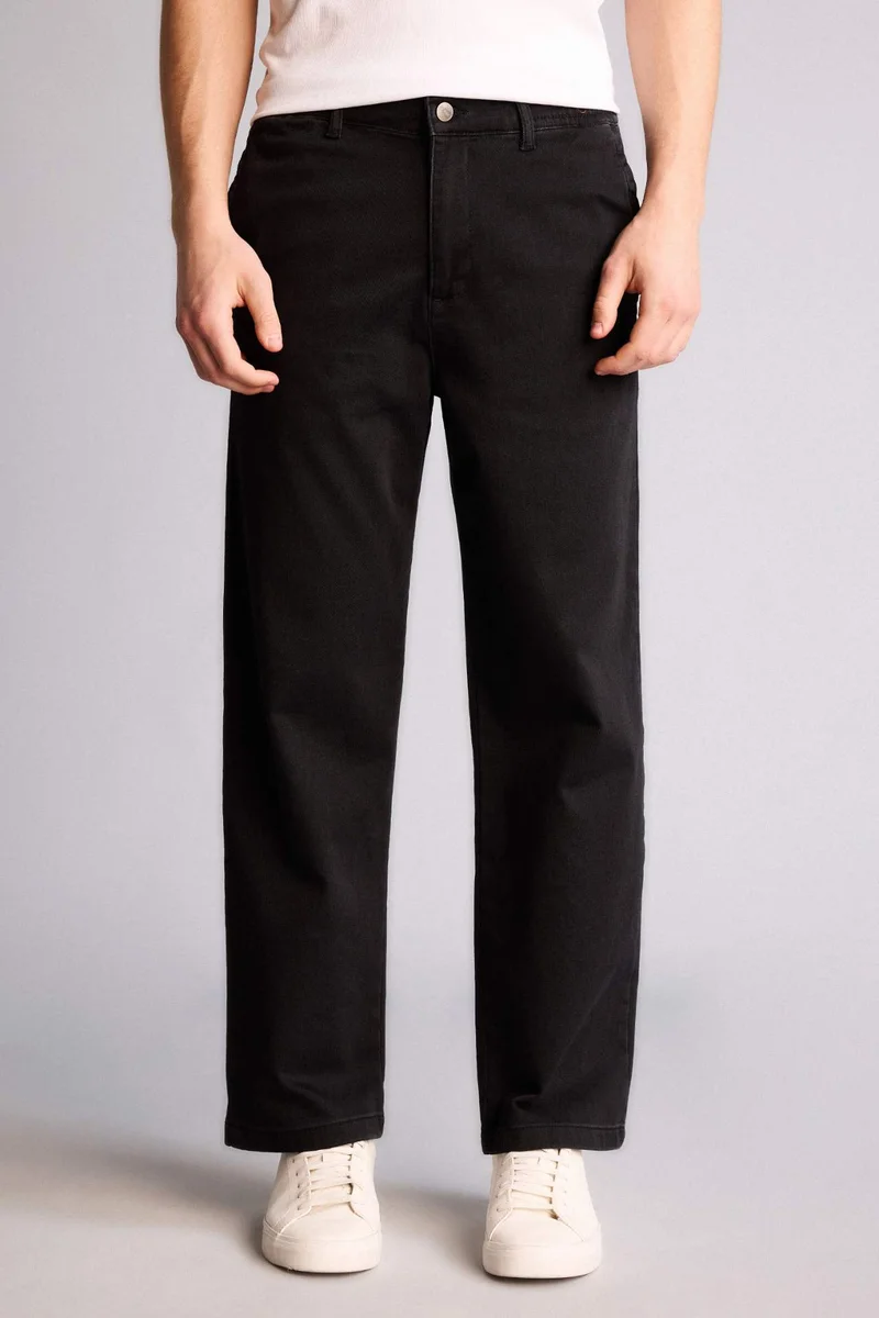 Defacto  Soft Textured Wide Leg Jeans for Men | Best Price UAE