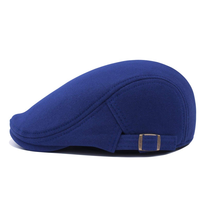 VOBOOM Men Newsboy Cap Cotton Flat Ivy Gatsby Driving Hat (Royal Blue) - Image 3