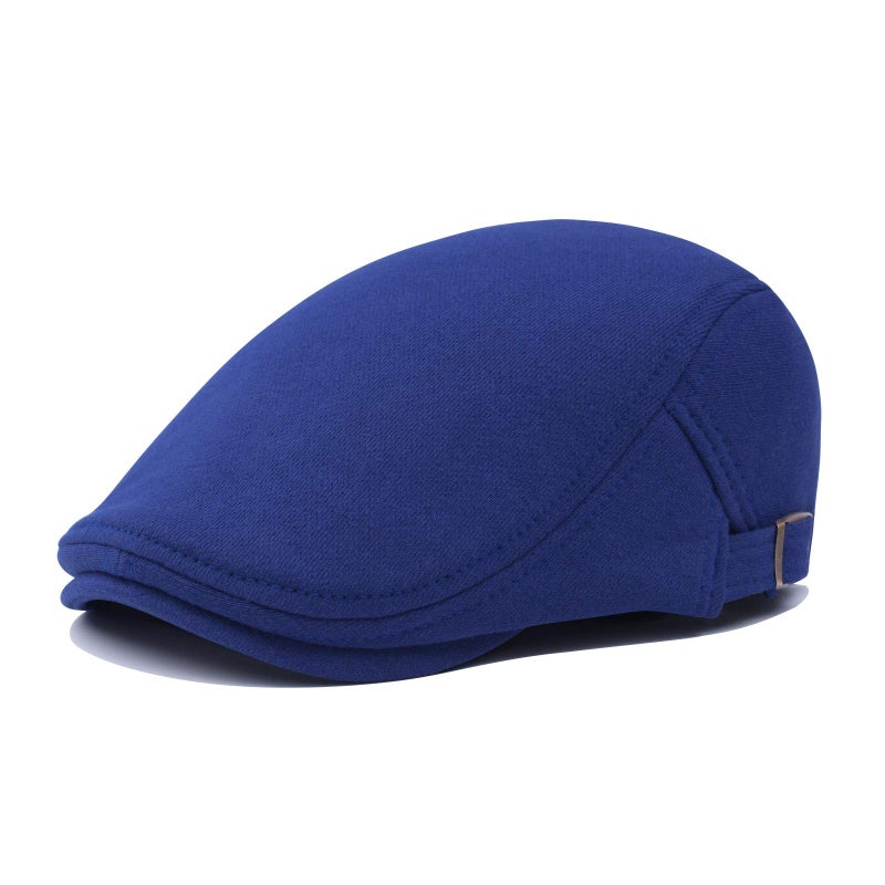 VOBOOM Men Newsboy Cap Cotton Flat Ivy Gatsby Driving Hat (Royal Blue) - Image 1