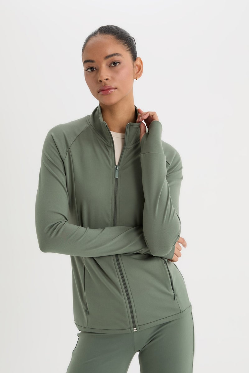 DeFactoFit Fitted Stand Collar Zippered Sports Cardigan - Image 4