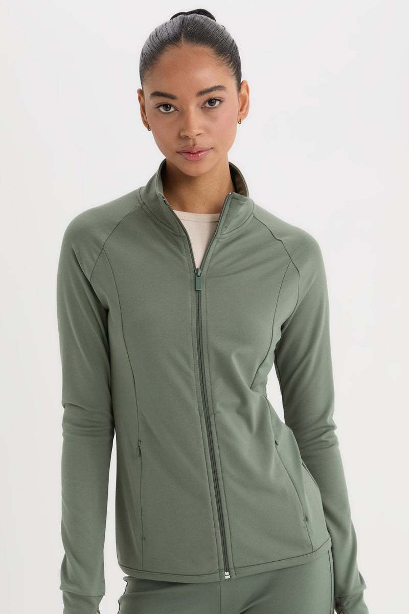 DeFactoFit Fitted Stand Collar Zippered Sports Cardigan - Image 1