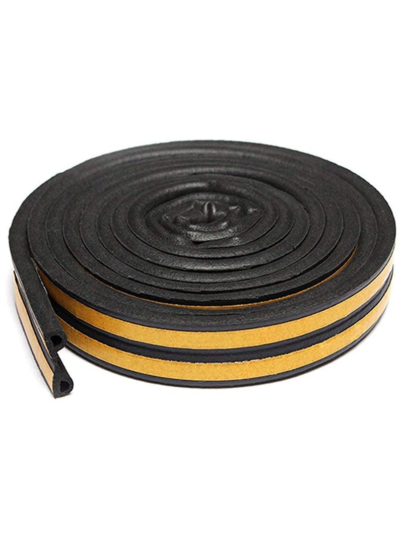 ElloZia Ellozia D Shaped Foam Seal Self Adhesive EPDM Soundproofing Foam Strip Tape 6 Meter 2 x 3 M 6 Meter Yellow Black  - Image 1