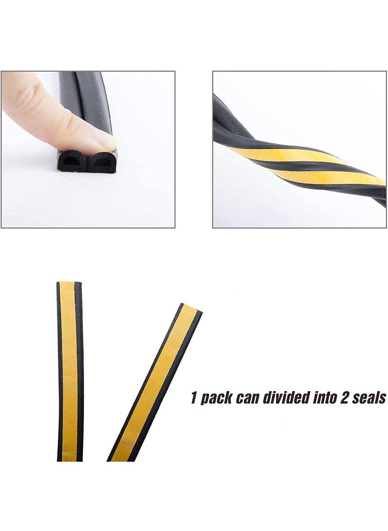 ElloZia Ellozia D Shaped Foam Seal Self Adhesive EPDM Soundproofing Foam Strip Tape 6 Meter 2 x 3 M 6 Meter Yellow Black  - Image 5