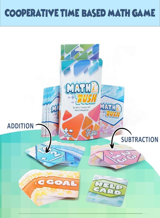 Genius Games Math Rush: Addition & Subtraction (Volume 1) - A Cooperative Time-Based Math Flash Card Game for Kids 8-12, Puzzle Games and Fun Stuff for Middle School Math Class, Homeschool - STEM Toys & Games - Image 3