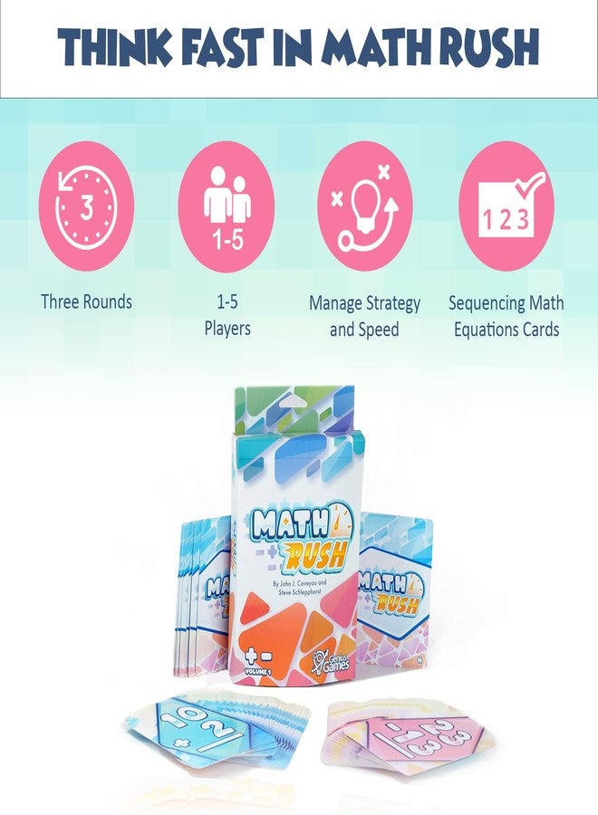 Genius Games Math Rush: Addition & Subtraction (Volume 1) - A Cooperative Time-Based Math Flash Card Game for Kids 8-12, Puzzle Games and Fun Stuff for Middle School Math Class, Homeschool - STEM Toys & Games - Image 5