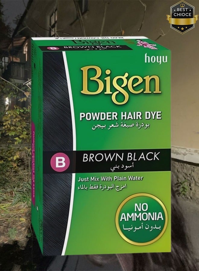 بايجن 7 قطع بودرة صبغ الشعر باللون البني والأسود مع الماء العادي بدون أمونيا 6 جرام - Image 2