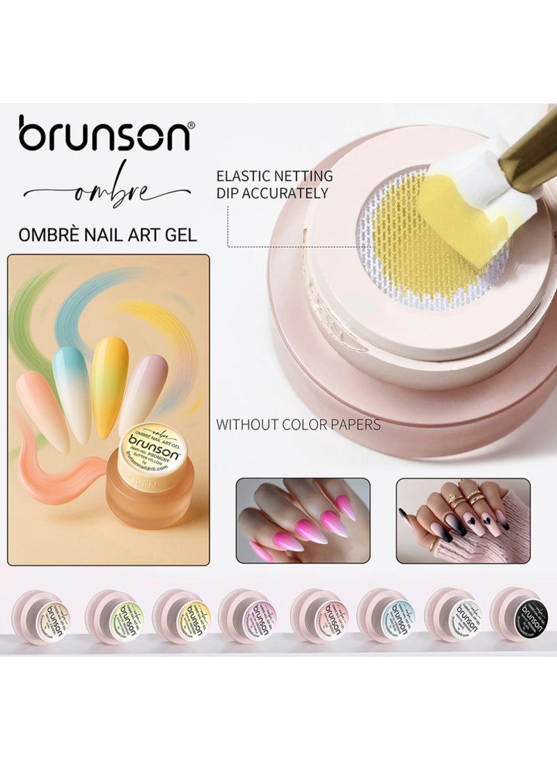brunson Nail Art Gel - Brunson 2-in-1 Cushion Patting Ombre Nail Art Gel 5gm – UV/LED Nail Gel for Gradient Ombre, French Nail Art & Creative Designs | Sponge & Brush Dual Application Gel for Professional Salon Use - Image 2