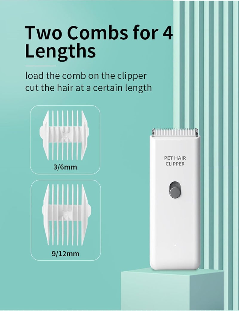 Grimgrow Dog Cat Home Hair Waterproof Clipper Portable Electric USB Rechargeable Pet Grooming Tools Low Noise Shaver Cordless Trimmer for Small and Large Pets - Image 5