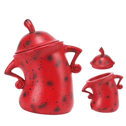 Ylapagne Canister with Attitude, Creative Forked Waist Jars with Lids, Retro Spotted Cup Food Cans Kitchen Storage Jars Airtight Canister for Tea Pot Desktop Cup Ornament(Red) - Image 1