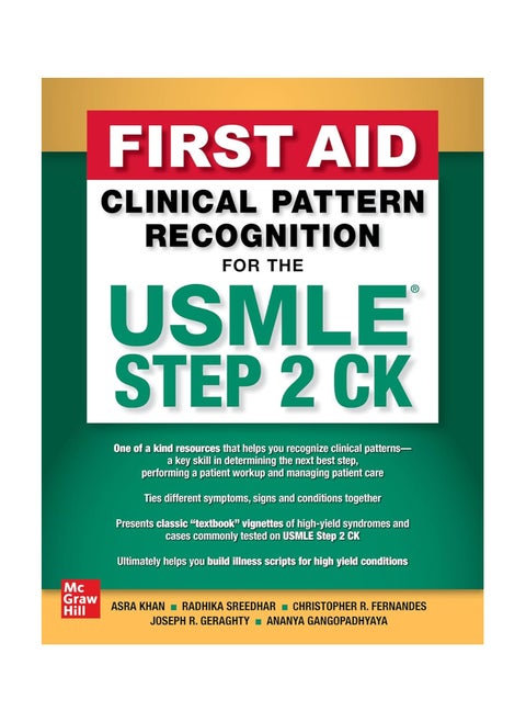 First Aid Clinical Pattern Recognition For The USMLE Step 2 CK Hardcover