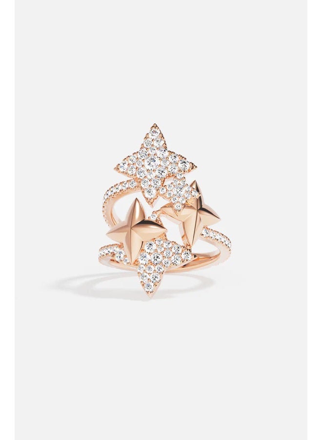 موناكو خاتم من الذهب الوردي متشابك مع نيازك - Image 1