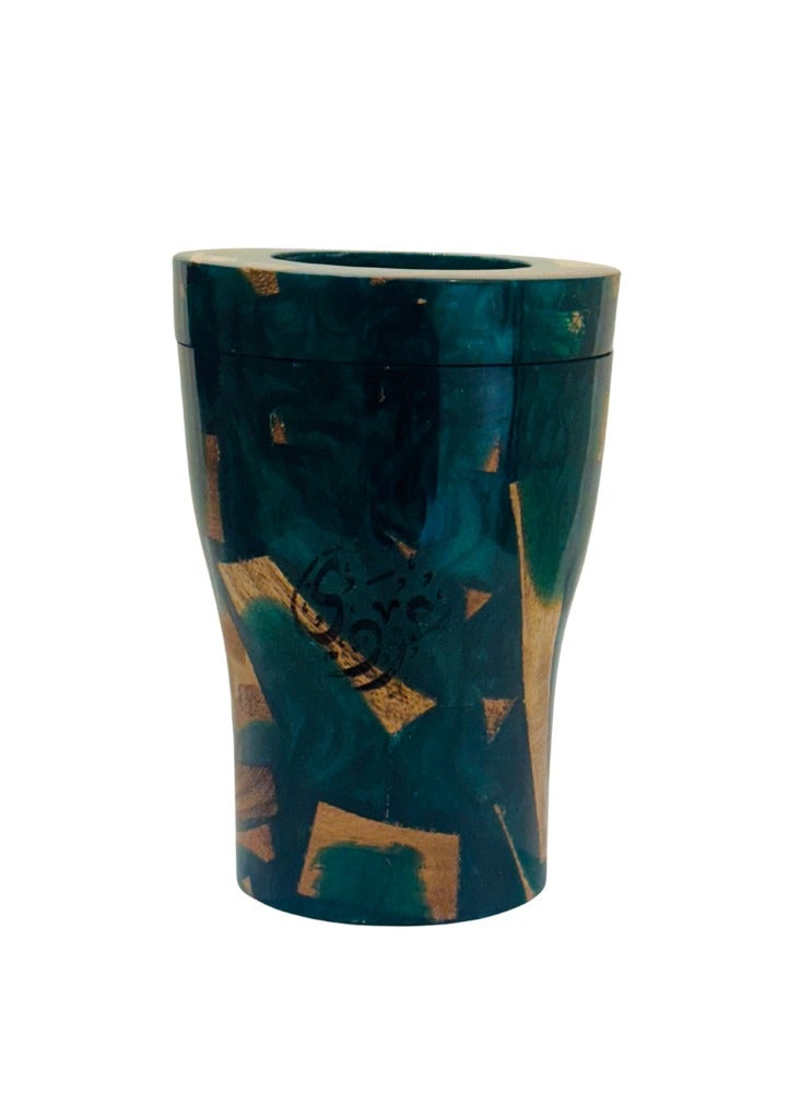 أودي مبخرة عود فاخرة من الخشب والراتنج بدون كهرباء – لون أبيض | حامل بخور يدوي الصنع بتصميم أزرق أنيق – مثالي للاستخدام في المنزل أو المكتب أو رمضان أو كهدية أناقة تقليدية بلمسة عصرية – مبخرة يدوية بدون كهرباء، آمنة وعملية لتجربة بخور مميزة - Image 1