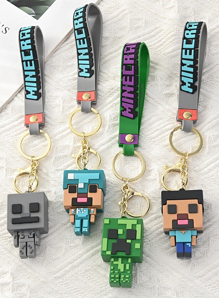 ماين كرافت ماينكرافت مجموعة سلاسل مفاتيح وأساور سيليكون تصميم الكريبر (4 قطع) - هدايا ألعاب رسمية للأطفال، هدية مثالية للمحبي الألعاب وهدايا أعياد الميلاد ﻿ ﻿ - Image 3