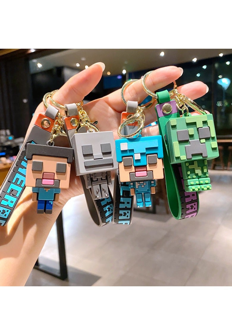ماين كرافت ماينكرافت مجموعة سلاسل مفاتيح وأساور سيليكون تصميم الكريبر (4 قطع) - هدايا ألعاب رسمية للأطفال، هدية مثالية للمحبي الألعاب وهدايا أعياد الميلاد ﻿ ﻿ - Image 1
