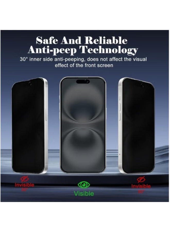 2-Pack Tempered Glass Privacy Screen Protector for iPhone 16 / iPhone 15 / iPhone 15 Pro (6.1-Inch) - Anti-Spy, Anti-Scratch, 9H Hardness - Image 3
