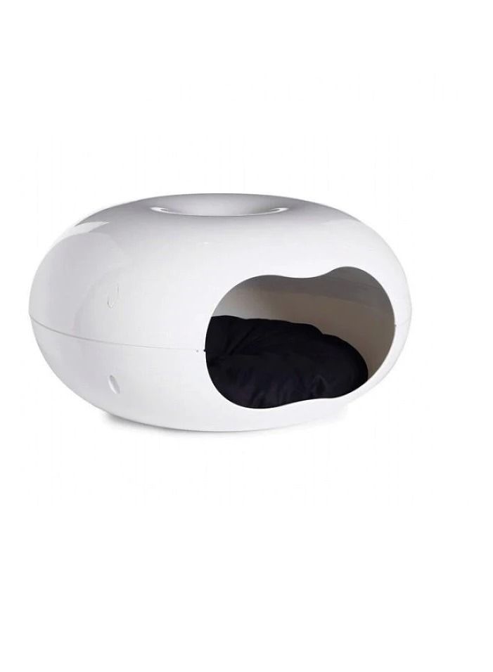 Moderna Doonut-Cat House With Cushion White 49x49x27cm - Image 1