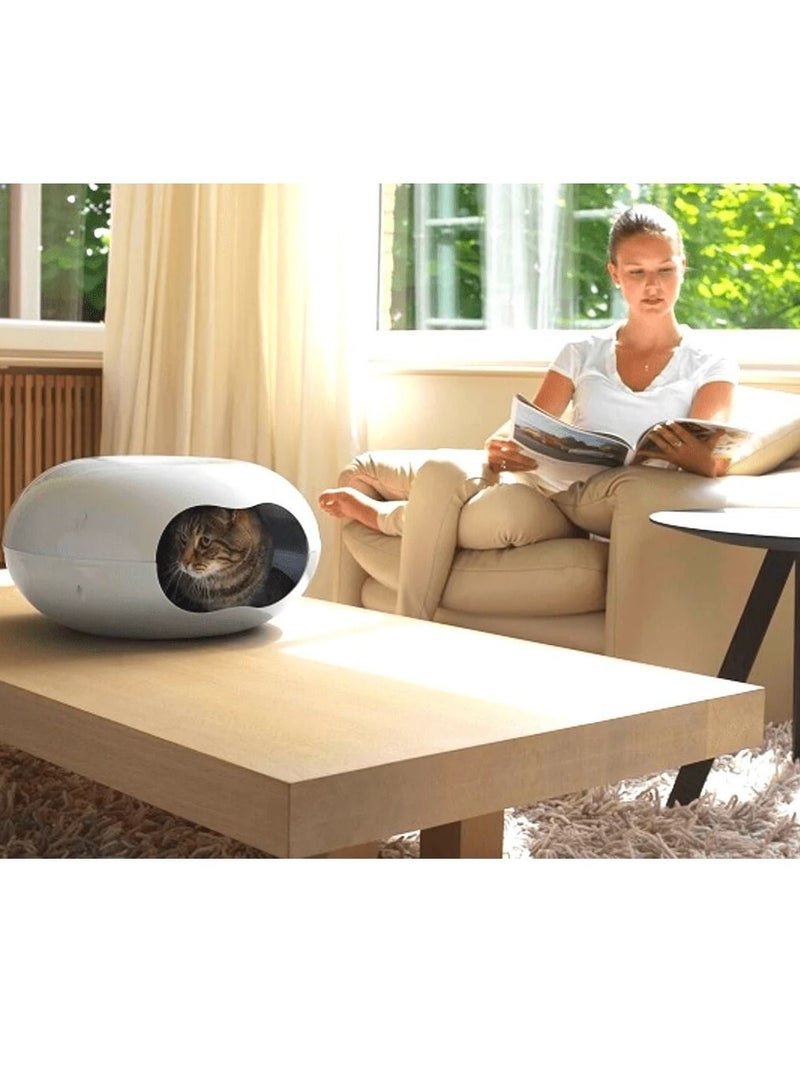Moderna Doonut-Cat House With Cushion White 49x49x27cm - Image 2