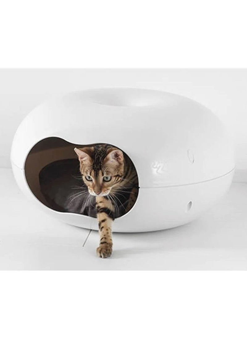 Moderna Doonut-Cat House With Cushion White 49x49x27cm - Image 3