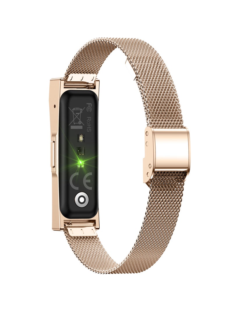 LIGE Call Reminder Smart Bracelet for Women Pedometer Health Monitoring Sport Fitness Tracker with Double Rose Gold Changeable band - Image 2