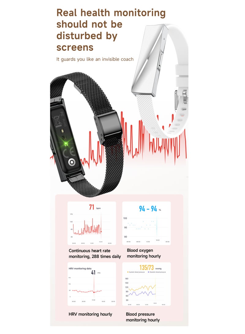 LIGE Call Reminder Smart Bracelet for Women Pedometer Health Monitoring Sport Fitness Tracker with Double Rose Gold Changeable band - Image 4