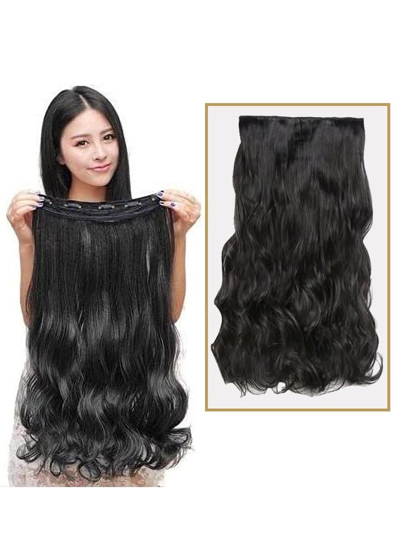 Estelle Eestelle full head one-piece long straight and Body Wave hair extension, with 5 clips, suitable for women and girls (#2, Body Wave) - Image 1