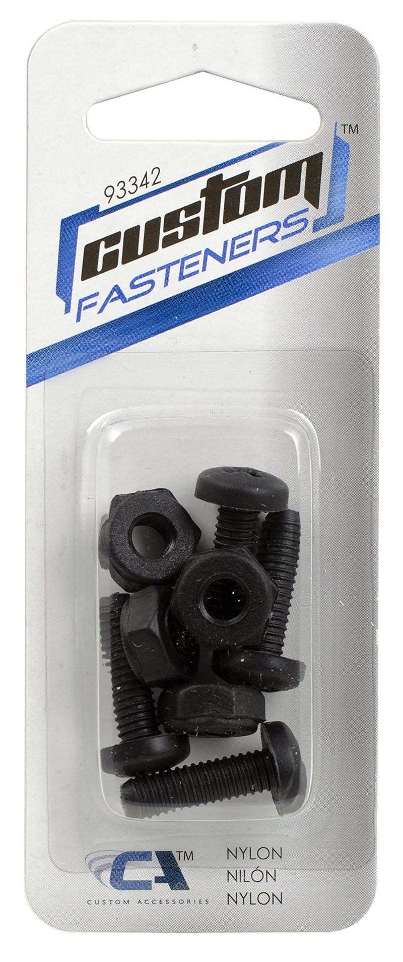 Custom Accessories 93342 Black Nylon License Plate Fastener - Image 2