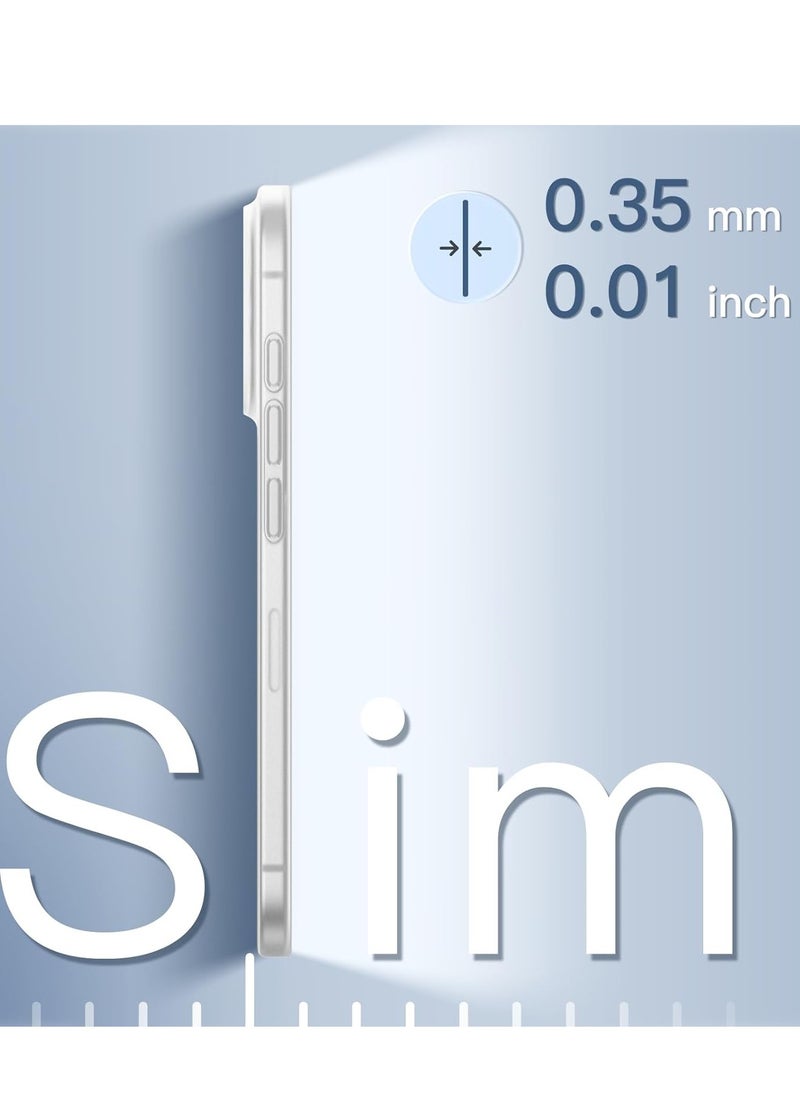 Gravity Ultra Slim (0.35mm) Case for iPhone 16 – Lightweight Frosted Clear Matte Finish with Full Camera Lens Protection - Image 3