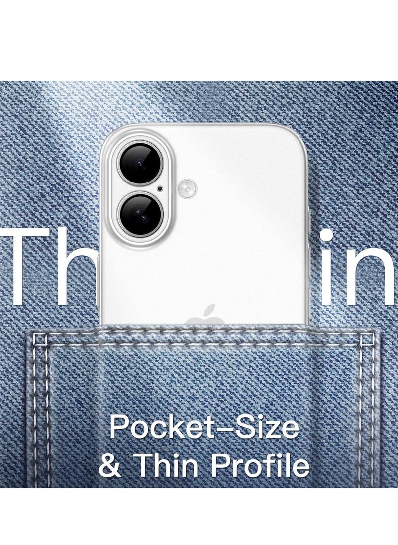 Gravity Ultra Slim (0.35mm) Case for iPhone 16 – Lightweight Frosted Clear Matte Finish with Full Camera Lens Protection - Image 5