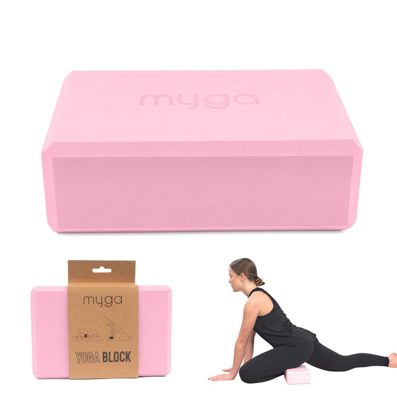 MYGA Yoga Block,Lightweight EVA Foam Yoga Brick,High Density Non-Slip Block for Yoga Poses, Pilates, Balance and Flexibility,Dusty Pink - Image 1