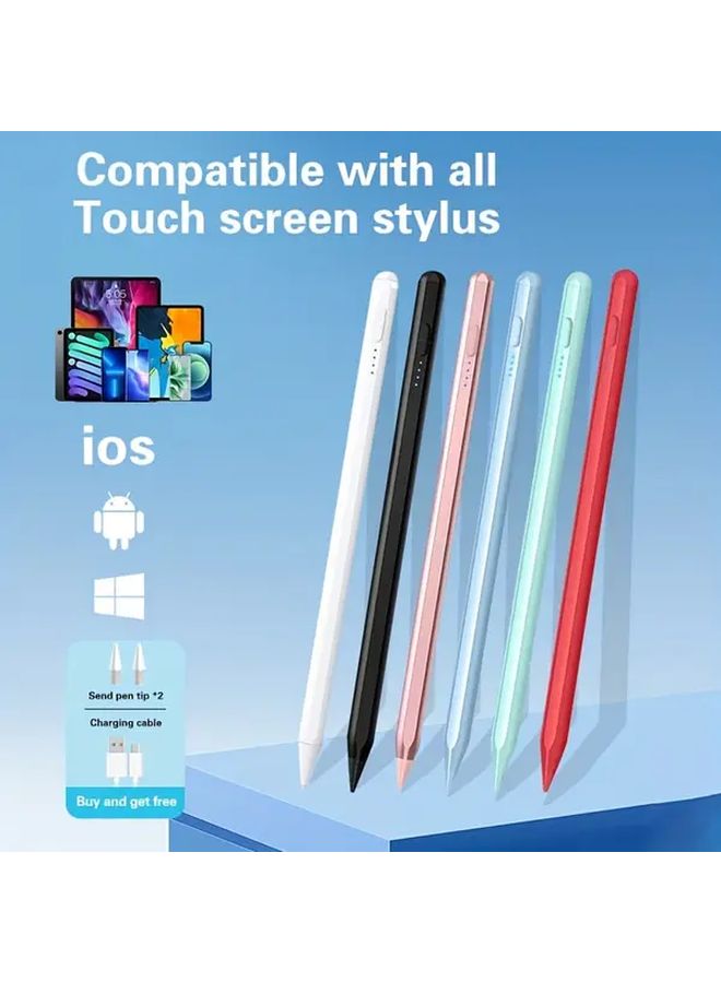 White Universal Smart Stylus for Android iOS with Tilt Sensitivity and Battery Charging - Image 1