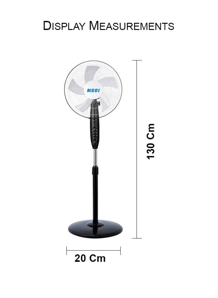MODI 16" Pedestal Fan with 5 Blades and Remote Control – 50W, Adjustable, Silent  - Image 2