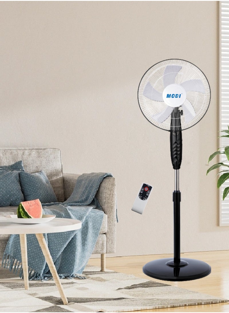MODI 16" Pedestal Fan with 5 Blades and Remote Control – 50W, Adjustable, Silent  - Image 4