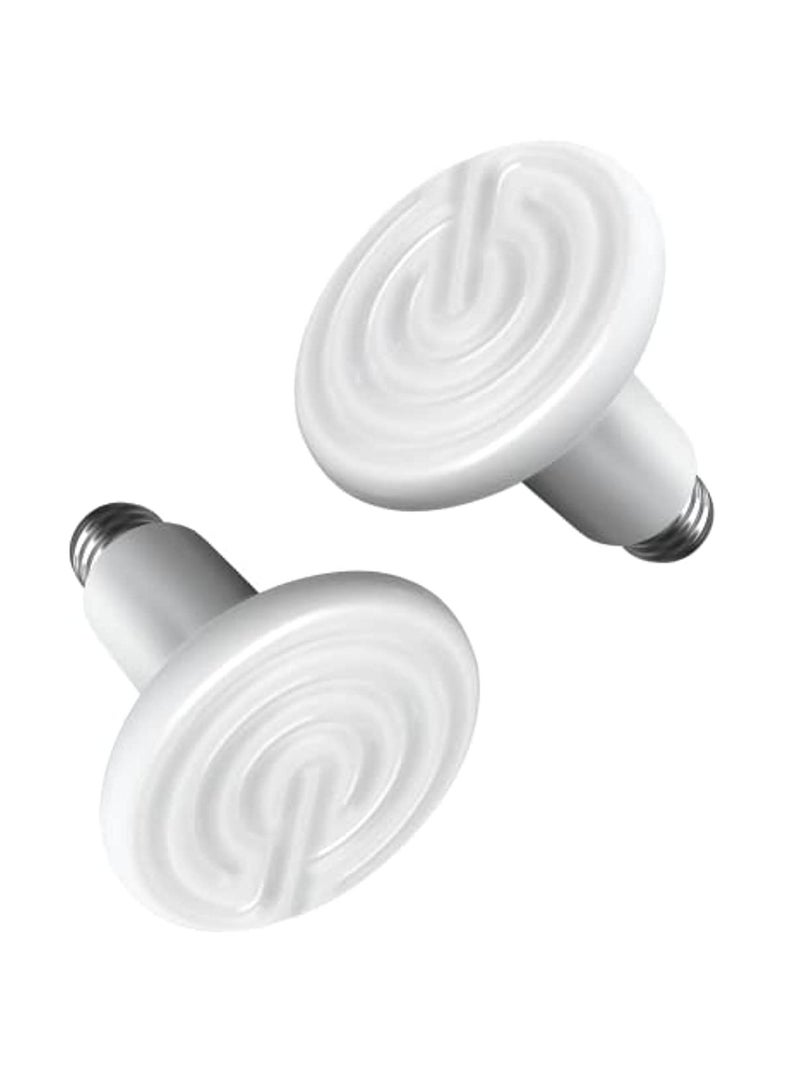 Generic 2-Piece Reptile Ceramic Heating Bulb Non-Luminous Nursery Heater Suitable for Amphibian Pet Snake Turtle and Hatching Chicken, Harmless, white  - Image 1