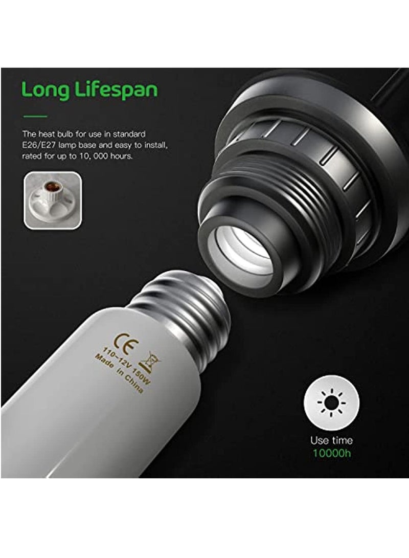 Generic 2-Piece Reptile Ceramic Heating Bulb Non-Luminous Nursery Heater Suitable for Amphibian Pet Snake Turtle and Hatching Chicken, Harmless, white  - Image 4