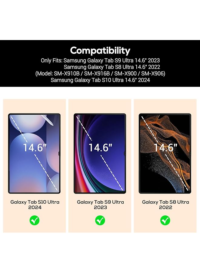 Procases 2 Pack Screen Protector For Galaxy Tab S10 Ultra 2024 S9 Ultra 14.6 Inch 2023 Tab S8 Ultra 2022 Tempered Glass Screen Film Guard For 14.6“ Galaxy Tab S10 Ultra S9 Ultra Tablet - Image 2