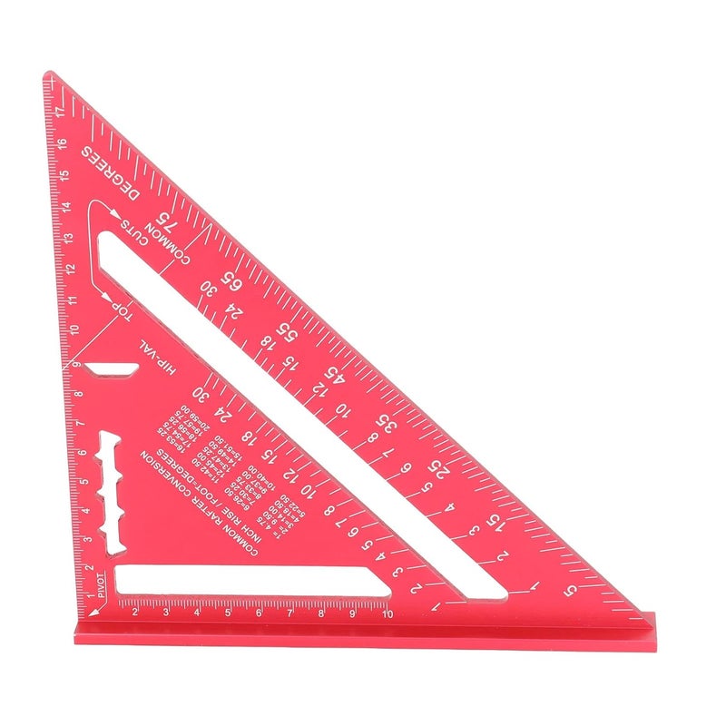 Red Aluminum Alloy Woodworking Ruler For Precise Measurements - Image 1