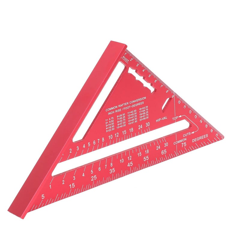Red Aluminum Alloy Woodworking Ruler For Precise Measurements - Image 3