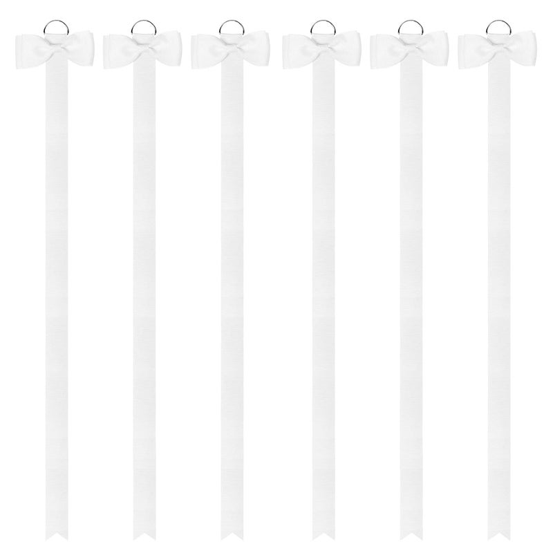 DEEKA 6 PCS 40" Long Bow Holders for Girls Clip Hair Bows Organizer - White - Image 5