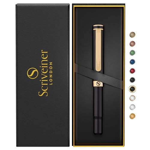 Scriveiner Silver Chrome Rollerball - Award-Winning Heavy Pocket Stunning Luxury Pen, Real Gold Finish, German Schmidt Refill, Best EDC Writing Gift Set for Men & Women, Fancy Designer EDC Roller ball - Image 1