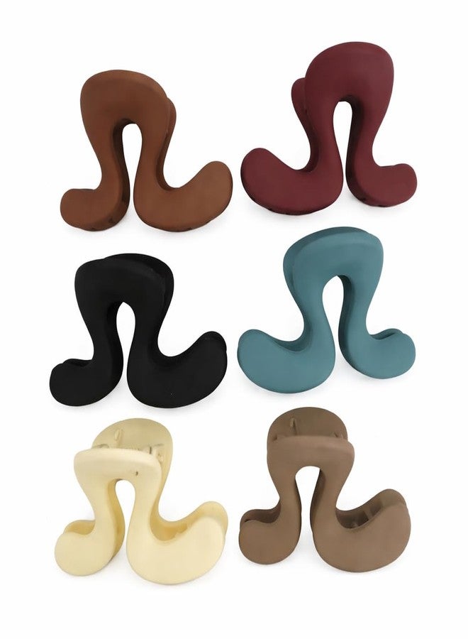 Matte Finish Hair Claw Clip Combo pack 6 for Women & Girls | Strong Grip Stylish Hair Accessories - Image 1