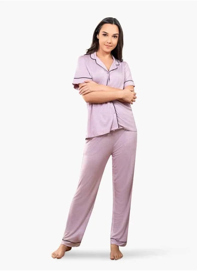 أدريا Ss Classic Long Pj Set For Female