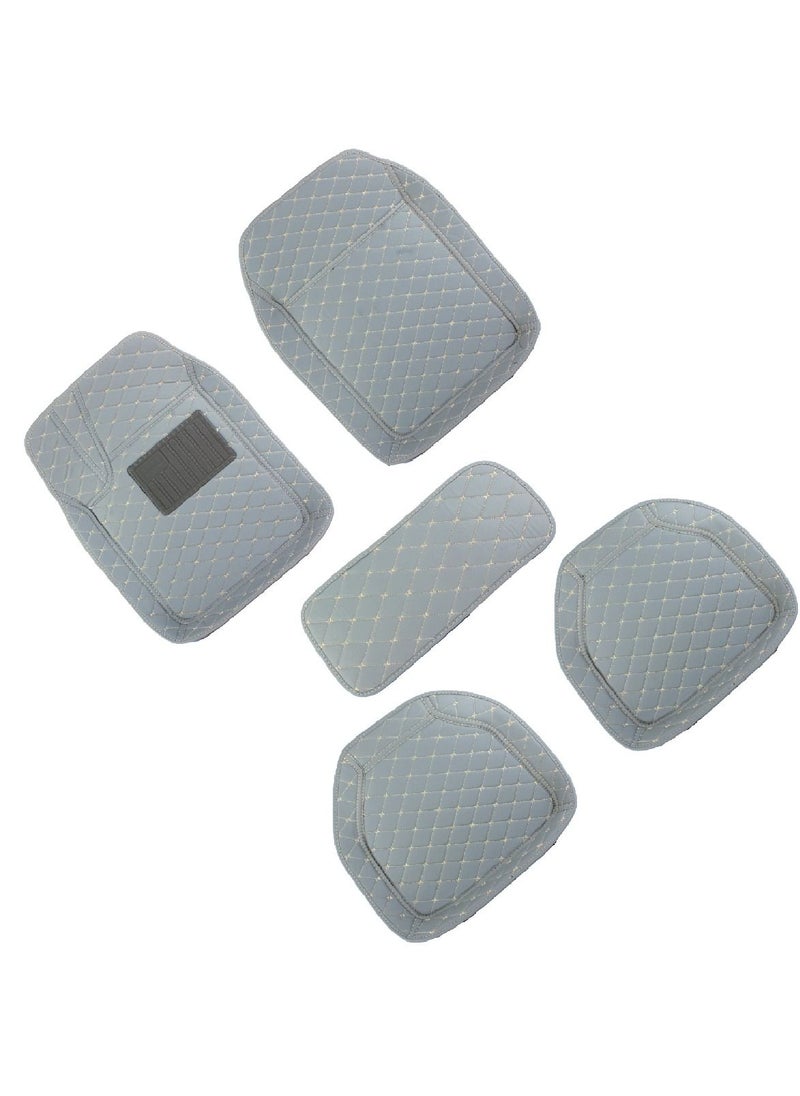 Generic - Premium Grey 3D Car Floor Mat Set – 5 Pcs, High-Quality Rexine, Universal Fit - Image 1