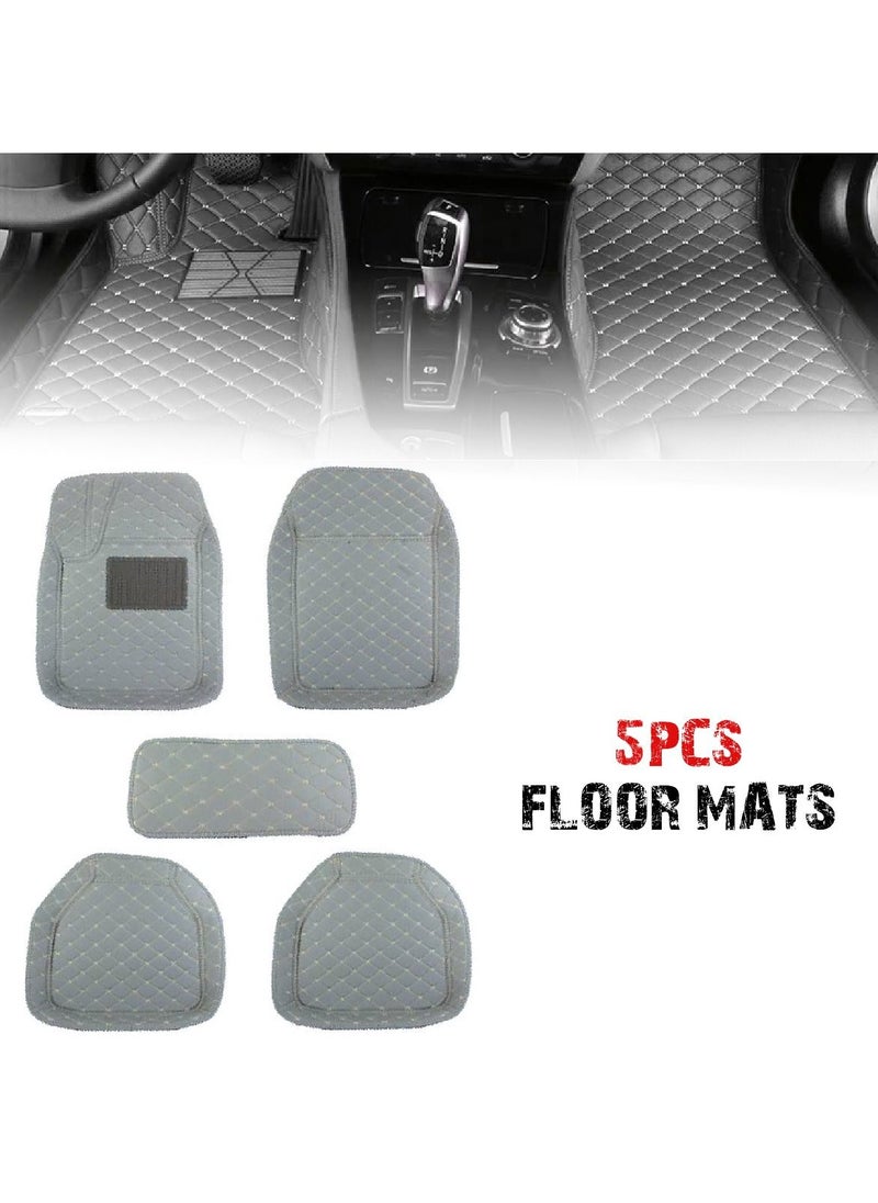 Generic - Premium Grey 3D Car Floor Mat Set – 5 Pcs, High-Quality Rexine, Universal Fit - Image 1