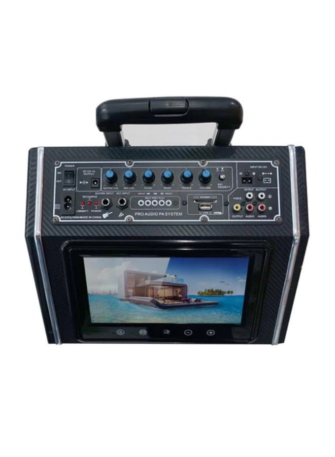 كروني مكبر صوت كروني A109dpi سكوير دانس - نظام صوتي محمول بقوة 300 واط مع شاشة مقاس 12 بوصة، وميكروفون لاسلكي، وتشغيل فيديو، ورافعة يدوية للأنشطة الخارجية - Image 2