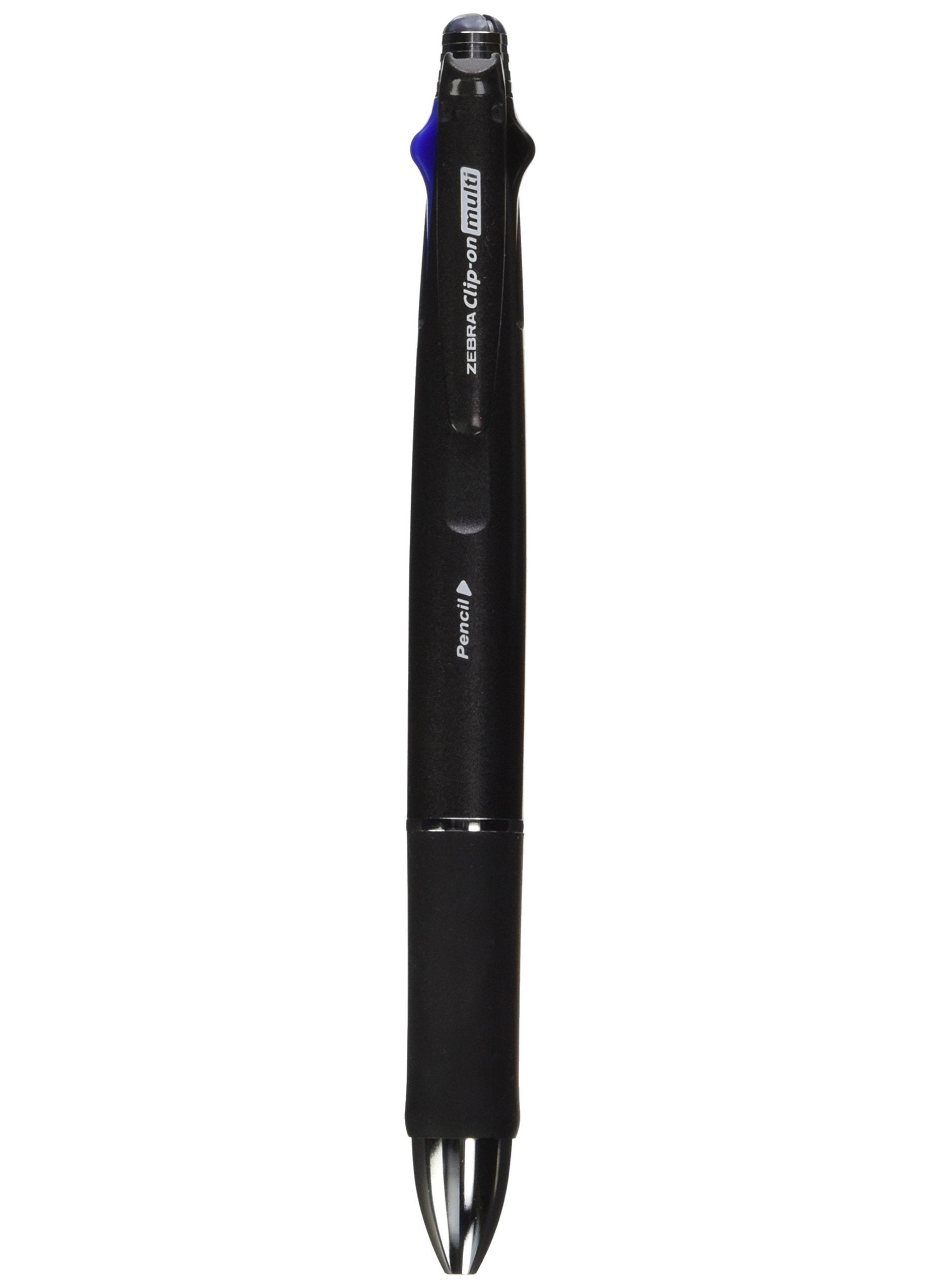 ZEBRA Zebra Clip-On 1000, 4 Color 0.7 mm Ballpoint Multi Pen 0.5 mm Pencil, Black Body (B4SA2-BK)  - Image 1